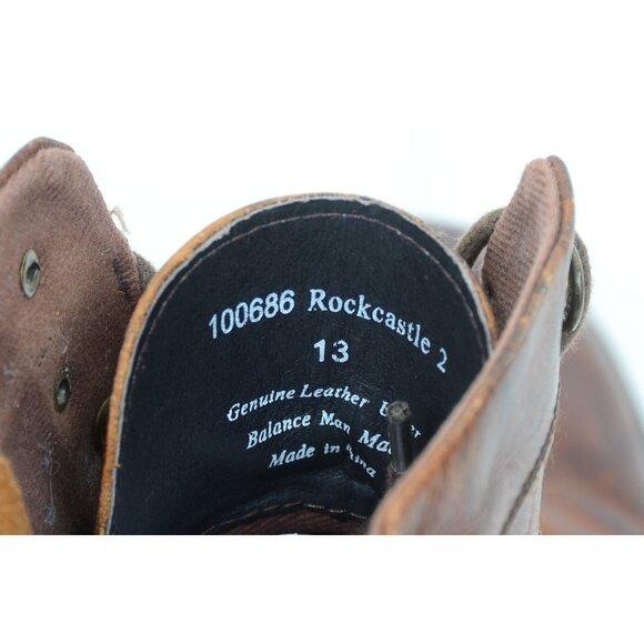 Aston Grey Rockcastle 2 Brown Leather Lace-up Buckle Combat Moto Boots Men's 13 - Picture 8 of 11